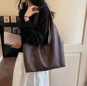 Silver Soft PU Leather Hobo Tote Bag Large Capacity Shoulder <b>Handbag</b> for Shopping Travel - Product Image 4