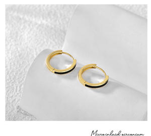 Trendy Minamalist <b>Large</b> Copper <b>Hoop</b> <b>Earrings</b> Fashionable Alloy Circle <b>Earrings</b> with Enamel for Gift - Product Image 2