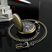 Montre de poche pour homme P200 personnalisable en acier inoxydable, boîtier en alliage, cadran en cristal, double affichage, aiguilles lumineuses, 3 bars d'étanchéité, quartz