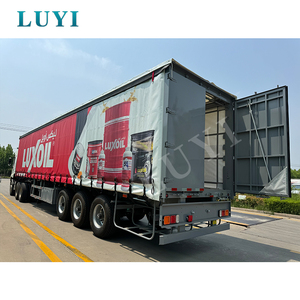LUYI 40ft tessuto in PVC furgone rimorchio 3 assi semirimorchio 3 assi con tapparelle di tela cerata lato aperto per la vendita di <span class=keywords><strong>camion</strong></span> - Product Image 4