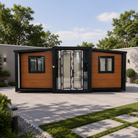 Maison conteneur pliable couleur bois de rose 20FT 30FT 40FT, maison préfabriquée de luxe extensible, maison modulaire habitable en conteneur d'acier