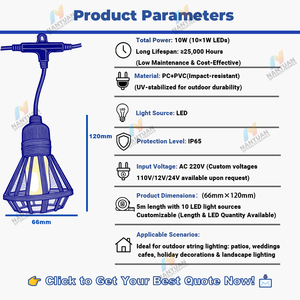 Luci a Stringa LED Personalizzabili Infrangibili IP65 Impermeabili per Esterni, Patio, Giardino e Festività - Product Image 6