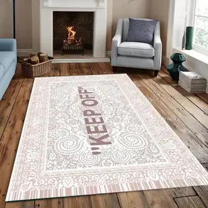 Luxury custom design print persian rugs and carpet logo shape brand name door mat supplier
