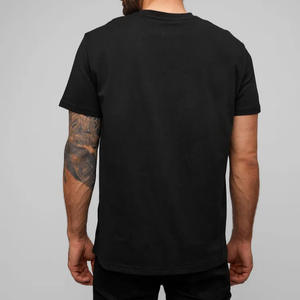 Camiseta de Algodón Personalizada para Hombre, Talla Grande, 180g, Negra y Blanca, Algodón Peinado, Manga Corta, Impresión de Logotipo Personalizado - Product Image 5