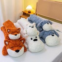 Großhandel Lockiges Flauschiges Langes Tier-Körperkissen Liegendes Fuchs-Hunde-Plüschkissen Weiches Gefülltes Schlafkissen für Schlafzimmer Sofa Geschenk