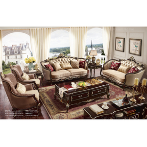 इटली लक्जरी गर्म बिक्री फर्नीचर सोफे क्लासिक लकड़ी के कमरे में रहने वाले सोफे सेट विला के लिए उपयोग - Product Image 1