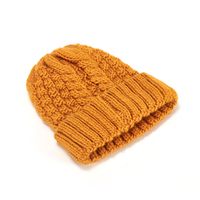 Gorro de punto de algodón amarillo personalizado al por mayor para fabricantes, gorro de invierno cálido de moda estilo hip-hop con bordado 3D, ideal para viajes.