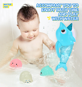 Juguetes para Baño de Bebés <span class=keywords><strong>MY</strong></span> TOYS, 60 Piezas/Caja, ABS + PVC, Delfín Hambriento con 3 Peces, Juego Interactivo de Verano, Logotipo Personalizado - Product Image 5