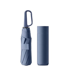 Paraguas Plegable Automático de Tres Pliegues con Hebilla, Color Sólido, Moderno, 8 Varillas, Empresarial, con Parche Engrosado, Sin Memoria, Negro, Resistente a la Lluvia - Product Image 1