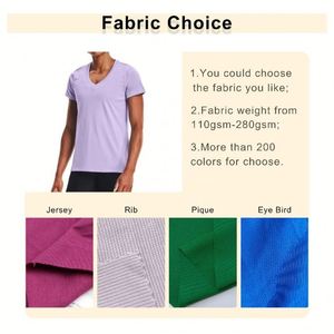 Venta al por mayor de las mujeres de ajuste clásico cuello en V camisetas señora en blanco de color sólido puro 100% algodón púrpura transpirable cuello en V camiseta de las mujeres - Product Image 2