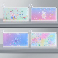Estuche para bolígrafos de plástico brillante e impermeable, diseño simple, estuche para lápices de PP, bolsa de papelería, soporte para bolígrafos de examen, bolsa para archivos.