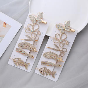 Lot de 6 pinces à cheveux papillon en forme d'arête de poisson, en métal doré, pour femme, accessoires capillaires féériques, ne blesse pas les mèches rebelles - Product Image 2