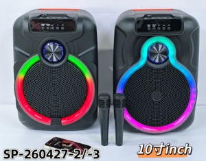 רמקול בלוטות' נייד 10 אינץ' עם תאורת RGB LED, רמקול קריוקי אלחוטי עם מיקרופון, רמקול TWS למסיבות בחוץ - Product Image 6
