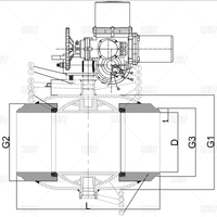 Vanne à boisseau sphérique à bride à alésage rare entièrement soudée Q947HF-16/25C, peinture anticorrosion pour turbine bipolaire avec actionneur électrique intelligent