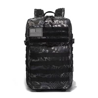 Sac à dos tactique unisexe large de 3 jours, personnalisable en usine, imperméable, avec doublure en polyester, style géométrique, tendance