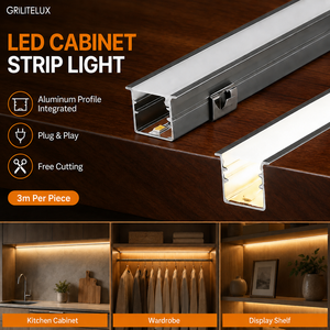 Barra Luminosa <span class=keywords><strong>LED</strong></span> <span class=keywords><strong>Sottopensile</strong></span>, Illuminazione <span class=keywords><strong>per</strong></span> Armadietti, <span class=keywords><strong>Profilo</strong></span> in Alluminio Integrato, Lampada a Barra DC12V DuPont con Striscia <span class=keywords><strong>LED</strong></span> - Product Image 1