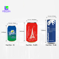 Pantalla LED Personalizable P1.86 HD para Interiores/Exteriores, Diseño Creativo y Flexible para Latas de Bebidas, Botellas de Cerveza y Latas Personalizadas