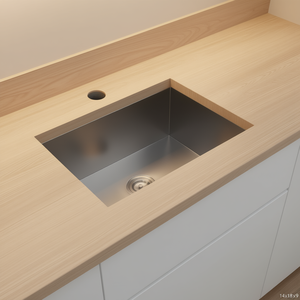 Évier de cuisine encastré en acier inoxydable 14x18x9 pouces, cuve simple carrée, surface polie, facile à nettoyer - Product Image 2