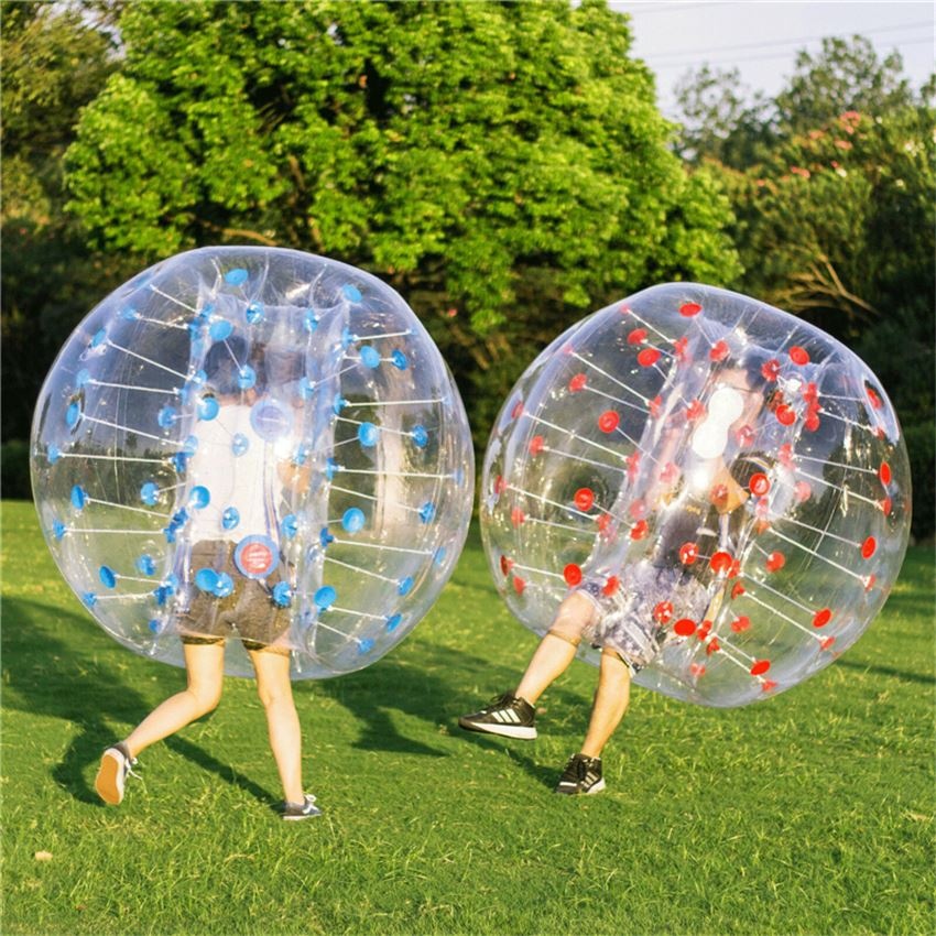 Hotsale Adult TPU / PVC Body Zorb Bumper Ball Suit Colored Dots Inflatable Human Bubble Football Soccer Ball