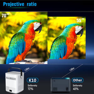 <span class=keywords><strong>Projecteur</strong></span> 1080P Full HD Portable 230 Lumens Auto Keystone Smart Home Cinéma LED Projecteurs Vidéo Android 11 Lecteur Blanc - Product Image 3