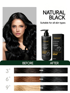 Tinte Capilar Negro Floral Personalizable OEM 500ml Sin Amoníaco y Cobertura Permanente para Canas Fórmula Herbal No Pegajosa - Product Image 3