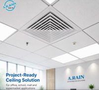 Diffuseur d'air carré décoratif de style moderne, grille de plafond en plastique durable à 4 voies pour intérieur de luxe