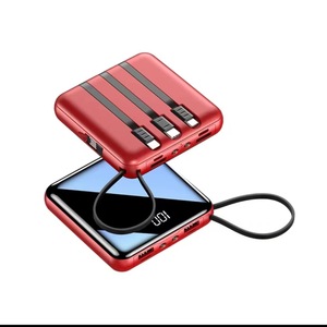 Custom Logo Fast Charger Wireless High Capacity 10000mAh Built-in Cables Handle Flashlight Portable Cute Mini Consumer