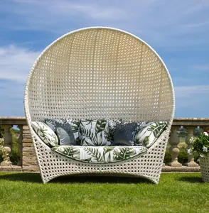 Hausgarten dekorative Freizeit Daybed Möbel spezielle Rattan Korb geflecht gewebte Outdoor-Himmelbett