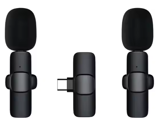 Plug-play Wireless Pro Dual Microphone Noise Lapel Podcast Microphones 1 Drag 2 Recording Mic Mini Lavalier Podcast Microphones