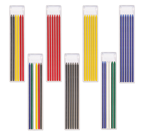 Juego de 6 Recambios de Minas de Colores de Grado Industrial de 2.8mm con Estuche de Plástico Transparente para Lápices de Marcado de Orificios Profundos para Carpintería y Construcción - Product Image 1