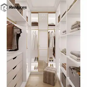 Yatak odası mobilyası Modern tasarım cam kapi ahşap dolap elbise odası