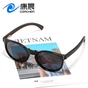 Lunettes de soleil unisexes en bois à monture ronde, verres polarisés TAC UV400, protection solaire, pour voyage et conduite, Wenzhou - Product Image 2