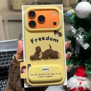 Custodia per telefono in peluche a forma di cane sdraiato in stile cartone animato per 17 <span class=keywords><strong>Pro</strong></span> Max / <span class=keywords><strong>Cover</strong></span> protettiva antiurto in ecopelle - Product Image 2