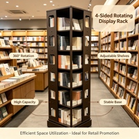 Support de présentation rotatif multifonctionnel, présentoir rotatif à 4 faces pour livres, cadeaux, vin