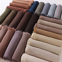 95 couleurs, 100% rayonne, écharpe unie, hijab musulman, franges aux deux extrémités, plissé, fin, respirant, doux, châle, hijab naturel froissé