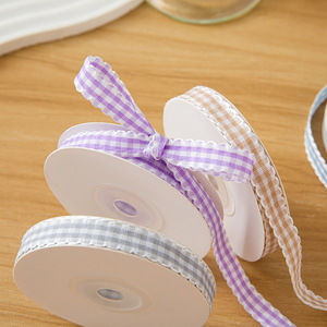 Cinta de 1 cm con estampado de macaron y borde ondulado en colores caramelo, para lazos de pinza para el pelo DIY, accesorios para el cabello hechos a mano y decorativos, venta al por mayor - Product Image 2