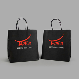 Sac en <span class=keywords><strong>papier</strong></span> kraft brun personnalisé écologique avec poignée plate, sac de livraison de nourriture à emporter pour restaurant - Product Image 4