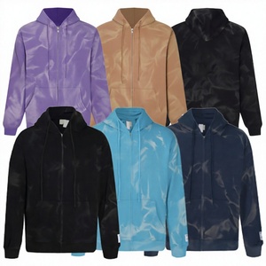 Men's <b>Tie</b>-Dye Zip-Up Hoodie Regular Fit Casual Knitted Hooded Sweatshirt Autumn Wear - Product Image 3