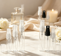 Flacon pulvérisateur de parfum en verre 2ml-10ml avec capuchons métalliques brillants, rechargeable, pour coffrets d'échantillons de boutiques de beauté