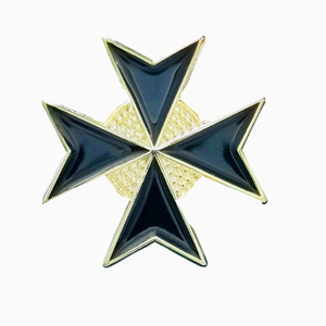 Épingles de revers maçonniques, badge commémoratif, maçon, franc-maçon, BLM56b, croix noire, ordre des chevaliers templiers, ordre des chevaliers de Malte, 1,8*1,8 cm - Product Image 1