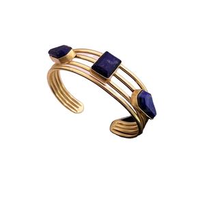 Lapis พลอยเทียมจากดีไซเนอร์ชุบทองทำด้วยมือกำไลข้อมือและกำไลข้อมือ SKU6838แฮนด์เมดดีไซน์ทันสมัยไม่เหมือนใคร - Product Image 1