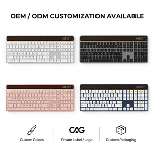 New Multi-Device Full Size 109-Key Silent Office Custom Aluminum Solar Wireless for <b>Keyboard</b> Ultra Thin Silver 12-Month - Product Image 6