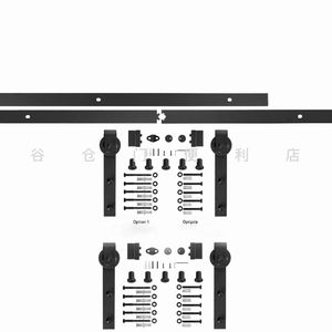 Amerikan tarzı ahır kapısı, askı rayı, sürgülü kapı ve ray için tam bir donanım aksesuar seti - Product Image 2