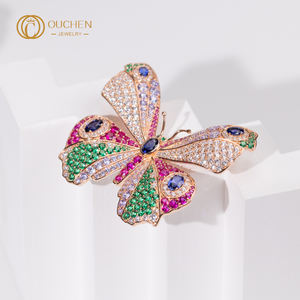 OUCHEN女性用カスタムラボ成長ダイヤモンドゴールドブローチ-流行のウェディングパーティー & ギフトジュエリー2025 - Product Image 5