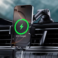Chargeur de voiture sans fil Support de téléphone 15W Charge rapide avec serrage automatique Ventouse à ventouse Support de téléphone de voiture pour tableau de bord