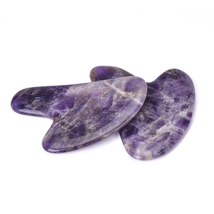 Placa de raspagem para spa, venda quente de fábrica, ametista, forma de coração, jade natural, massagem facial, <span class=keywords><strong>guasha</strong></span> para spa - Product Image 1