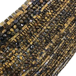 wholesale natural tiger eye stone abacus beads rondelle gemstone beads cube stones beads for diy