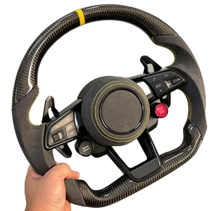Volant de voiture sport en cuir et fibre de carbone pour <span class=keywords><strong>Audi</strong></span> A4 B7 R8 <span class=keywords><strong>TT</strong></span> Mk2 <span class=keywords><strong>Mk3</strong></span> B8 <span class=keywords><strong>RS</strong></span> TTS <span class=keywords><strong>RS</strong></span> A3/A4/A5/A6/A7/A8/A1/Q3/Q5/Q7 - Product Image 3