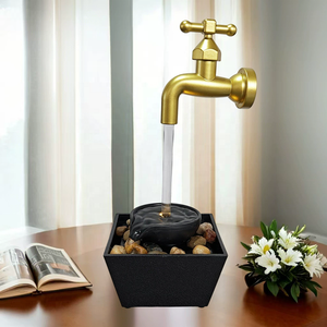 <span class=keywords><strong>Fontana</strong></span> da Tavolo Creativa a Cascata USB, Rubinetto Magico Dorato con Effetto Acqua Fluttuante Invisibile, Decorazione con Flusso d'Acqua - Product Image 2