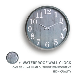 Outdoor Rainproof Round 18 Inch Round <strong>Wall</strong> <strong>Clock</strong> Garden Gray <strong>Wall</strong> Hanging Plastic <strong>Clock</strong> <strong>Decoration</strong> Indoor and Outdoor <strong>Clock</strong> - Product Image 3